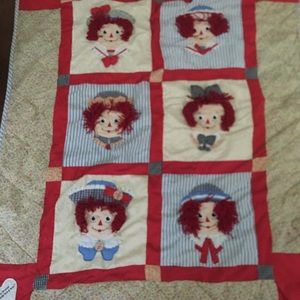 Kid or babies Original Raggedy Ann and Andy handmade blanket.